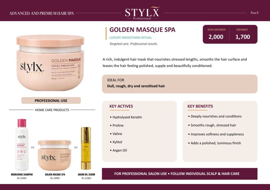 Golden Masque Spa luxury smoothing ritual - key actives, benefits and price