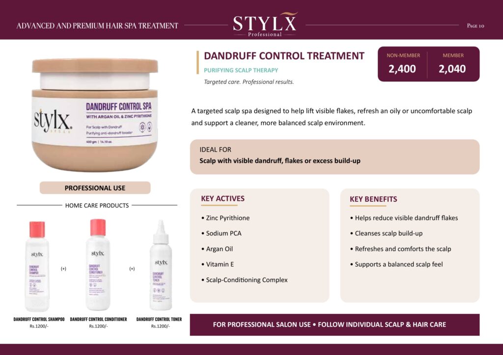 Dandruff Control Treatment purifying scalp therapy details and price
