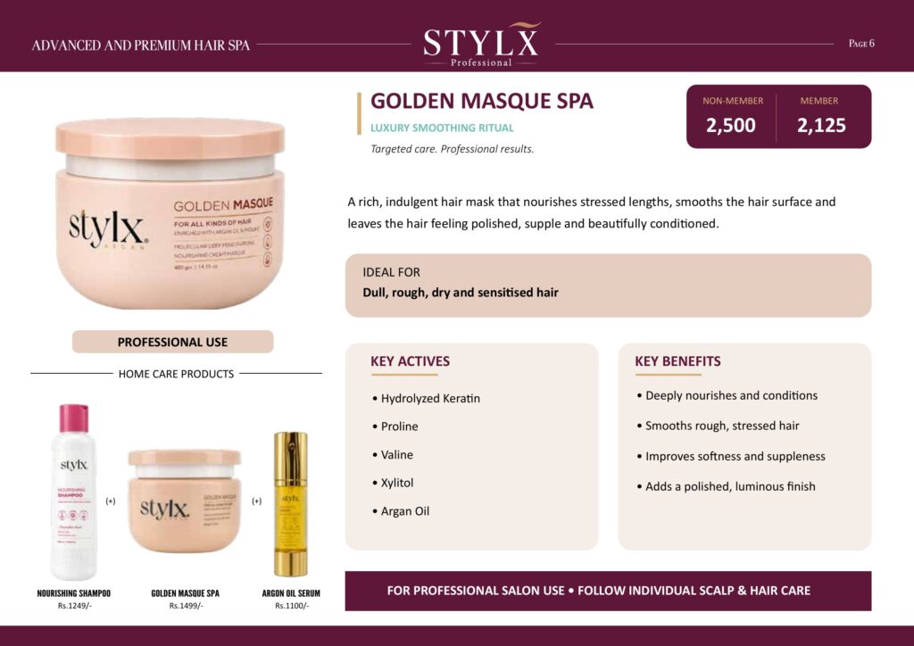 Golden Masque Spa luxury smoothing ritual - key actives, benefits and price