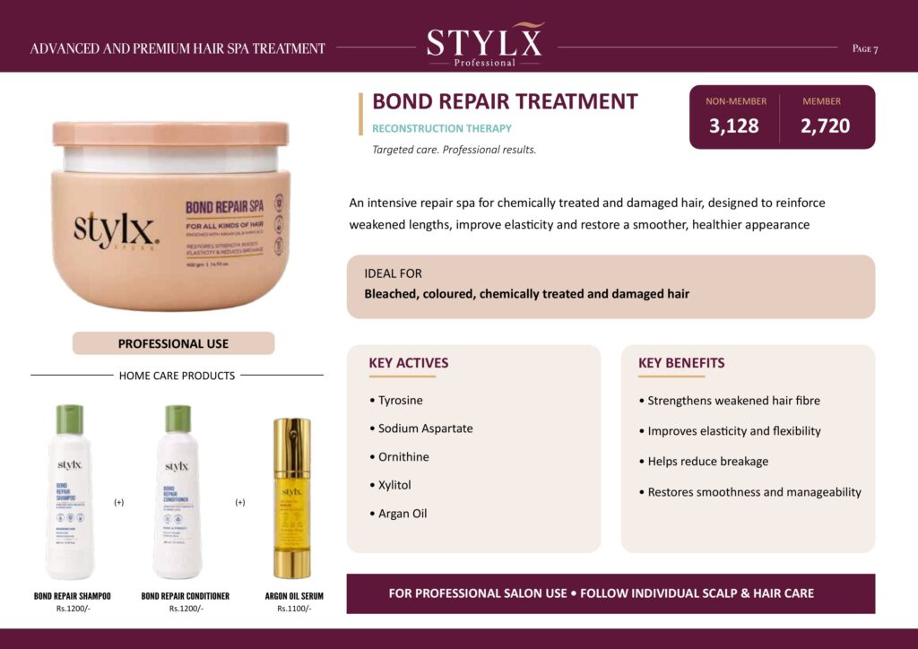 Bond Repair Treatment reconstruction therapy for chemically treated hair