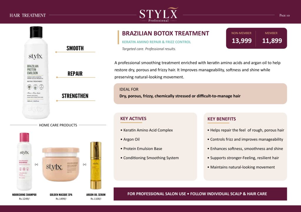 Brazilian Botox Treatment - keratin amino repair and frizz control